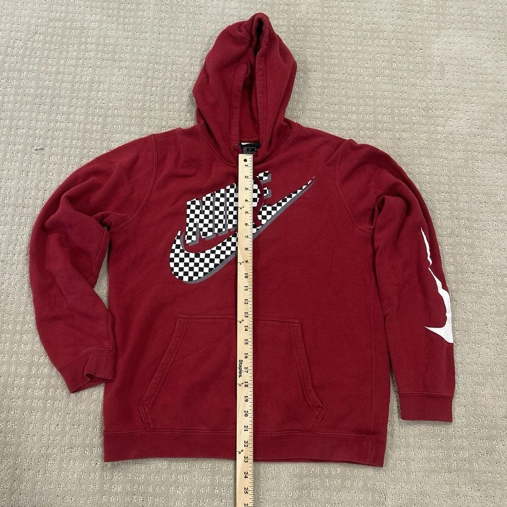 Men's Nike Sweatshirt Hoodie Sz Medium Maroon Arm Swoosh